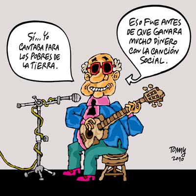 Granma publica caricatura crítica contra Silvio Rodríguez. Caricatura285
