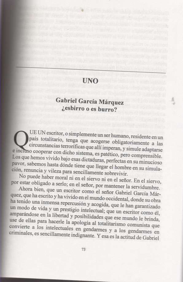 Gabriel García Márquez ¿esbirro o es burro? Por Reinaldo Arenas. Ra1